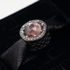 Pandora Charms ALE Sterling Silver Pink Crystal Bracelet Bead Charm Pendant